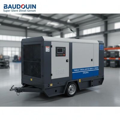 바우두인 슈퍼 시일런트 디젤 젠셋 휴대용 디젤 발전기 700KVA 750KVA 800KVA 900KVA 1000KVA 디지털 패널 50hz/60hz